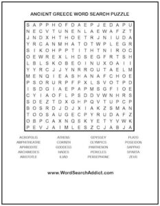 Ancient Greece Printable Word Search Puzzle Word Search Addict