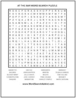 At the Bar Printable Word Search Puzzle | Word Search Addict