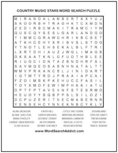 country music stars printable word search puzzle word search addict