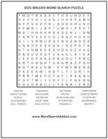 Dog Breeds Printable Word Search Puzzle | Word Search Addict