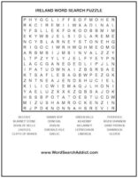 Ireland Printable Word Search Puzzle | Word Search Addict