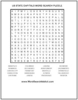 State Capitals Printable Word Search Puzzle | Word Search Addict