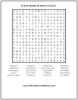 Texas Printable Word Search Puzzle | Word Search Addict