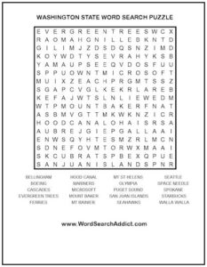 Washington State Printable Word Search Puzzle | Word Search Addict