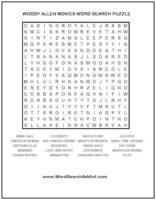 Woody Allen Movies Printable Word Search Puzzle | Word Search Addict