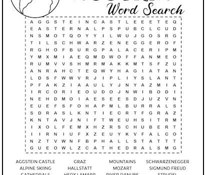 Austria Printable Word Search Puzzle