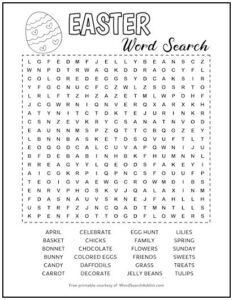 Easter Printable Word Search Puzzle | Word Search Addict