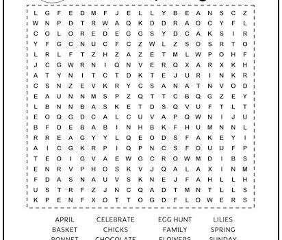 Easter Printable Word Search Puzzle