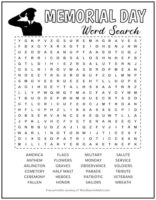 Memorial Day Printable Word Search Puzzle | Word Search Addict