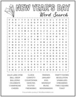 New Year’s Day Printable Word Search Puzzle | Word Search Addict