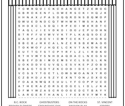 Bill Murray Movies Printable Word Search Puzzle