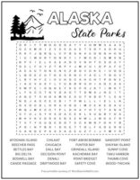 Alaska State Parks Printable Word Search