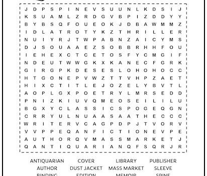 All About Books Printable Word Search