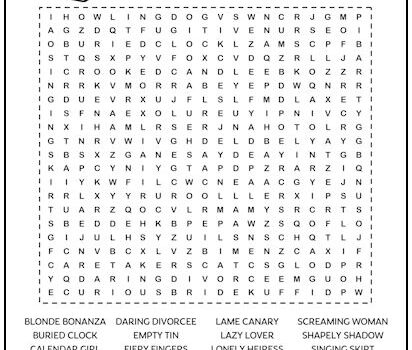 Perry Mason Mysteries Printable Word Search